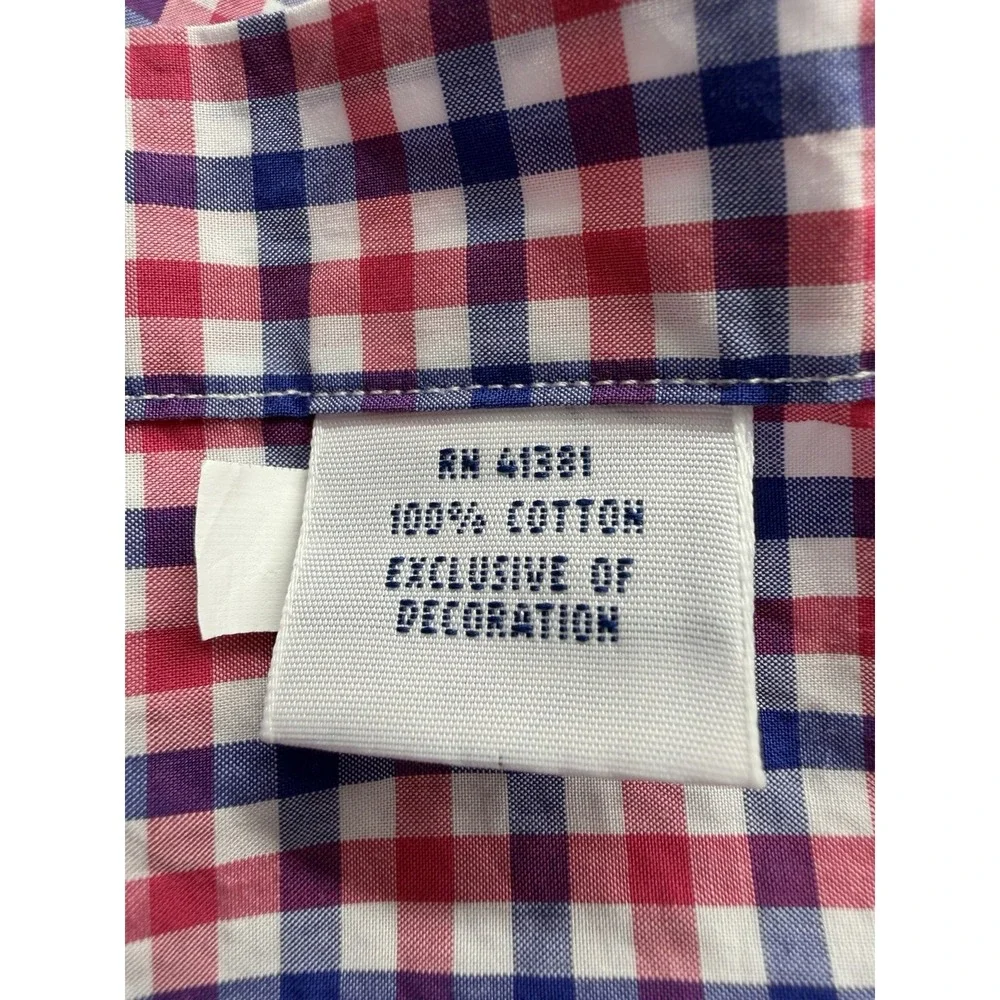 Polo Ralph Lauren Red White Blue Check Button Down Shirt 3XLT Tall Men Preppy